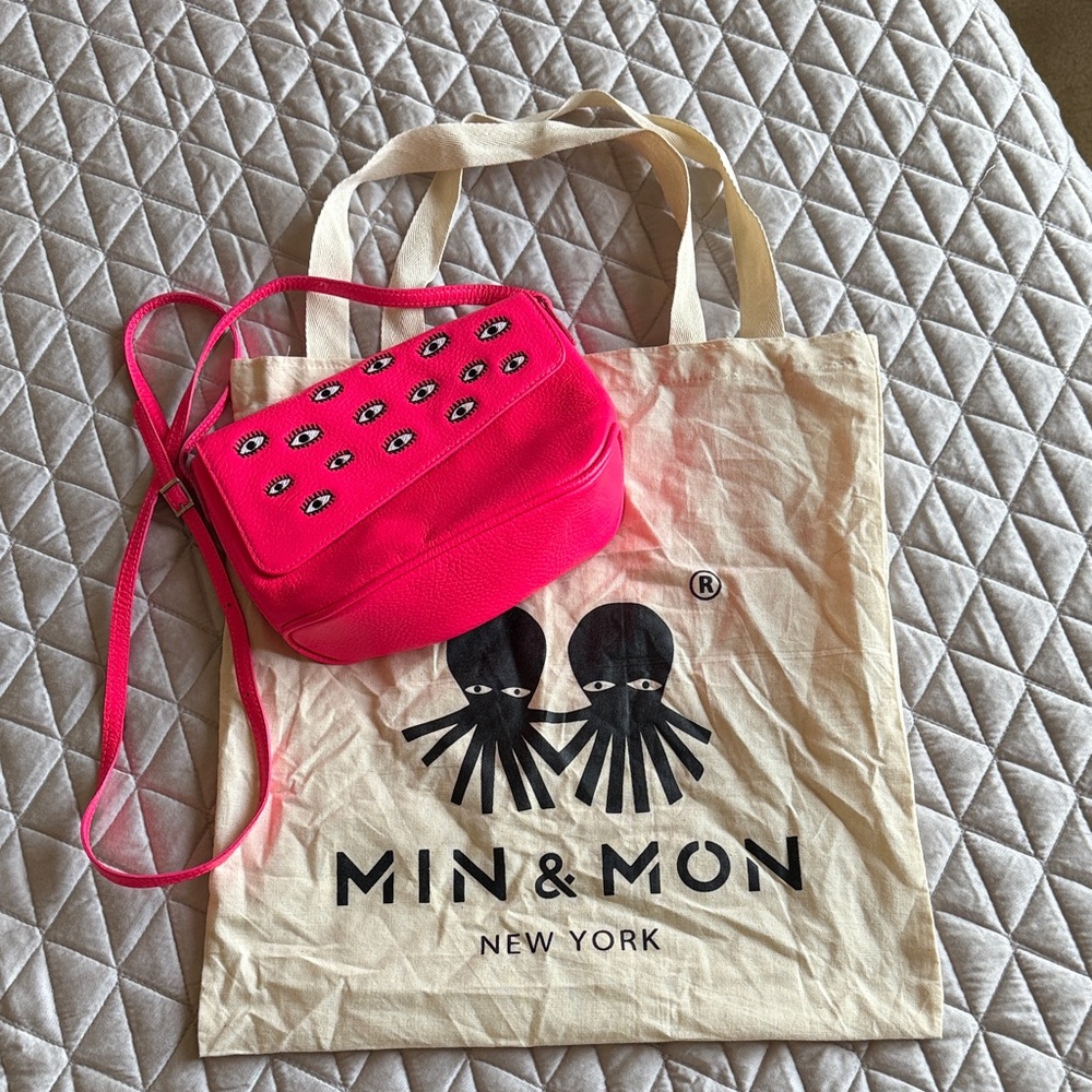 Min & Mon Hot Pink Crossbody Evil Eye Bag with Tote